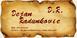 Dejan Radunković vizit kartica